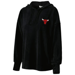 NBA - Chicago Bulls Touch Women's End Line Velour Pullover Hoodie - Black