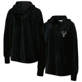 NBA - Milwaukee Bucks Touch Women's End Line Velour Pullover Hoodie - Black
