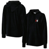 NBA - Philadelphia 76ers Touch Women's End Line Velour Pullover Hoodie - Black