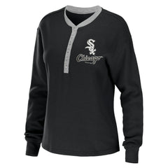 Chicago White Sox WEAR by Erin Andrews Women's Waffle Henley Long Sleeve T-Shirt for sale