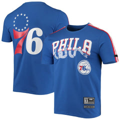 NBA - Philadelphia 76ers Pro Standard Men's Mesh Capsule Taping T-Shirt - Royal/Red