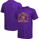 NBA - Los Angeles Lakers Majestic Threads Ball Hog Logo Tri-Blend T-Shirt - Heathered Purple