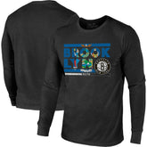 NBA - Brooklyn Nets Majestic Threads City and State Tri-Blend Long Sleeve T-Shirt - Black