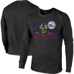 NBA - Philadelphia 76ers Majestic Threads City and State Tri-Blend Long Sleeve T-Shirt - Black