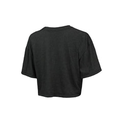 NBA - Brooklyn Nets Majestic Threads Women's Bank Shot Cropped T-Shirt - Charcoal