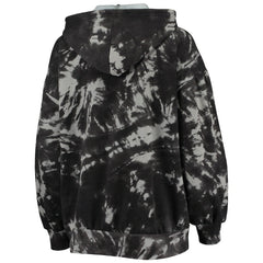 NBA - Philadelphia 76ers Majestic Threads Women's Burble Tie-Dye Tri-Blend Pullover Hoodie - Black