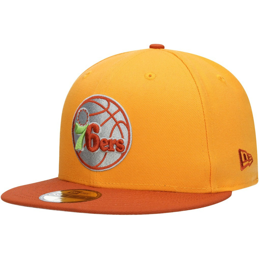 New Era - Philadelphia 76ers 59FIFTY Fitted Hat - Gold/Rust