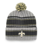 New Orleans Saints '47 Rexford Cuffed Knit Hat with Pom Graphite/Black - 47 brand