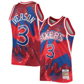 Mitchell & Ness - Allen Iverson Philadelphia 76ers Hardwood Classics 1996/97 Hyper Hoops Swingman Jersey - Red