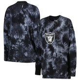 Las Vegas Raiders MSX by Michael Strahan Women's Bailey Tie-Dye Pullover Sweatshirt Black - NFL