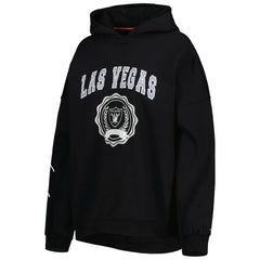 Las Vegas Raiders Tommy Hilfiger Women's Becca Drop Shoulder Pullover Hoodie Black - NFL