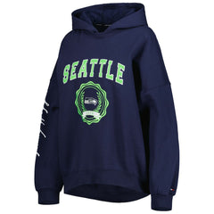 Seattle Seahawks Tommy Hilfiger Women's Becca Drop Shoulder Pullover Hoodie College Navy - NFL