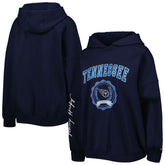 Tennessee Titans Tommy Hilfiger Women's Becca Drop Shoulder Pullover Hoodie Navy - NFL