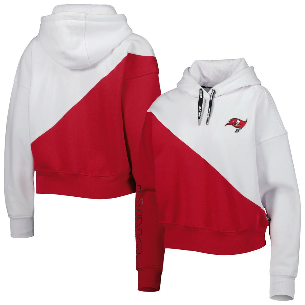 Tampa Bay Buccaneers DKNY Sport Women's Bobbi Color Blocked Pullover Hoodie White/Red - NFL