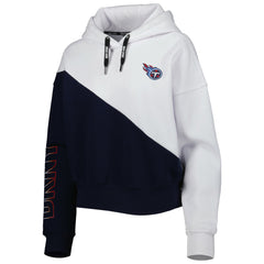 Tennessee Titans DKNY Sport Women's Bobbi Color Blocked Pullover Hoodie White/Navy - NFL