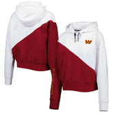 Washington Commanders DKNY Sport Women's Bobbi Color Blocked Pullover Hoodie White/Burgundy - NFL