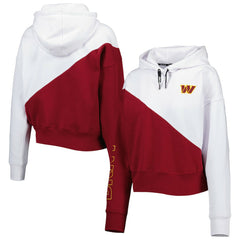 Washington Commanders DKNY Sport Women's Bobbi Color Blocked Pullover Hoodie White/Burgundy - NFL
