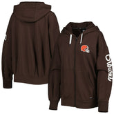 Cleveland Browns MSX by Michael Strahan Women's Emerson Lightweight Full-Zip Hoodie Brown - NFL