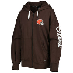 Cleveland Browns MSX by Michael Strahan Women's Emerson Lightweight Full-Zip Hoodie Brown - NFL
