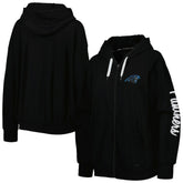 Carolina Panthers MSX by Michael Strahan Women's Emerson Lightweight Full-Zip Hoodie Black - NFL