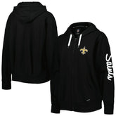 New Orleans Saints MSX by Michael Strahan Women's Emerson Lightweight Full-Zip Hoodie Black - NFL
