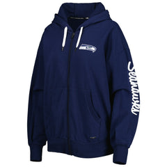 Seattle Seahawks MSX by Michael Strahan Women's Emerson Lightweight Full-Zip Hoodie College Navy - NFL