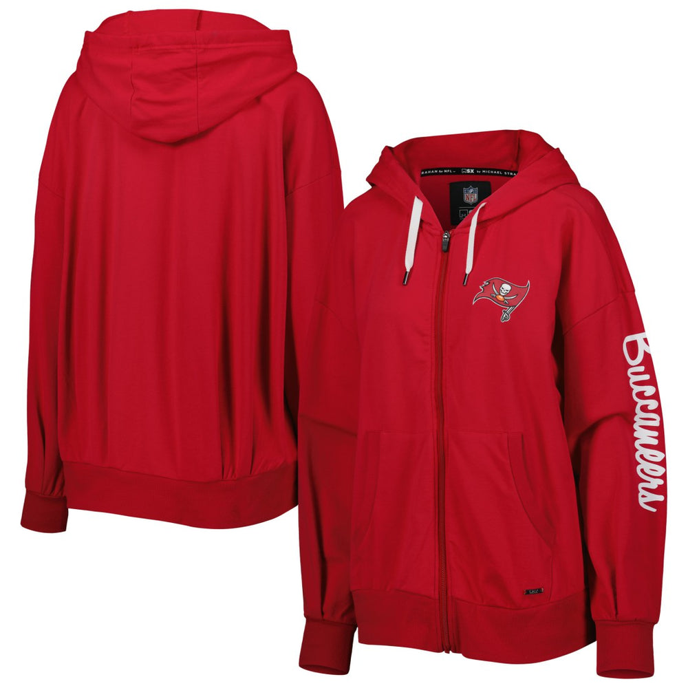 Tampa Bay Buccaneers MSX by Michael Strahan Women's Emerson Lightweight Full-Zip Hoodie Red - NFL