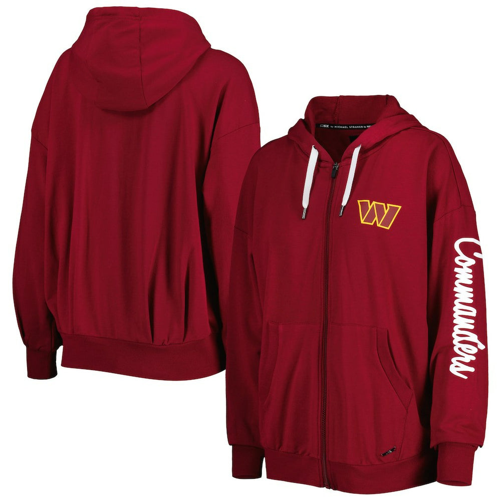 Washington Commanders MSX by Michael Strahan Women's Emerson Lightweight Full-Zip Hoodie Burgundy - NFL