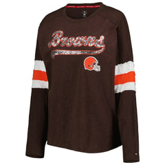 Cleveland Browns Tommy Hilfiger Women's Justine Long Sleeve Tunic T-Shirt Brown - NFL