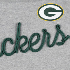 Green Bay Packers Touch Women's Outfield Deep V-Back Waist Length Pullover Sweatshirt Heather Gray/Green - NFL