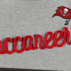 Tampa Bay Buccaneers Touch Women's Outfield Deep V-Back Waist Length Pullover Sweatshirt Heather Gray/Red - NFL