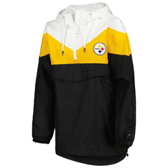 Pittsburgh Steelers Tommy Hilfiger Women's Staci Half-Zip Hoodie Windbreaker Jacket White/Gold - NFL
