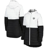 Las Vegas Raiders MSX by Michael Strahan Women's Willow Quilted Hoodie Full-Zip Jacket White/Black - NFL