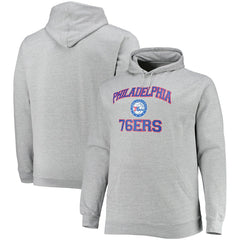 NBA - Philadelphia 76ers Big & Tall Heart & Soul Pullover Hoodie - Heathered Gray