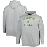 NBA - Milwaukee Bucks Big & Tall Heart & Soul Pullover Hoodie - Heathered Gray