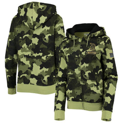 Boston Red Sox New Era Women's 2022 MLB Armed Forces Day Camo Full-Zip Hoodie Lifestyle