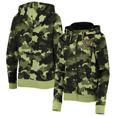 Chicago Cubs New Era Women's 2022 MLB Armed Forces Day Camo Full-Zip Hoodie discount