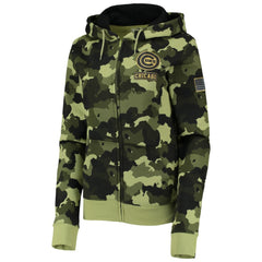 Chicago Cubs New Era Women's 2022 MLB Armed Forces Day Camo Full-Zip Hoodie discount