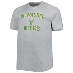 NBA - Milwaukee Bucks Big & Tall Heart & Soul T-Shirt - Heathered Gray