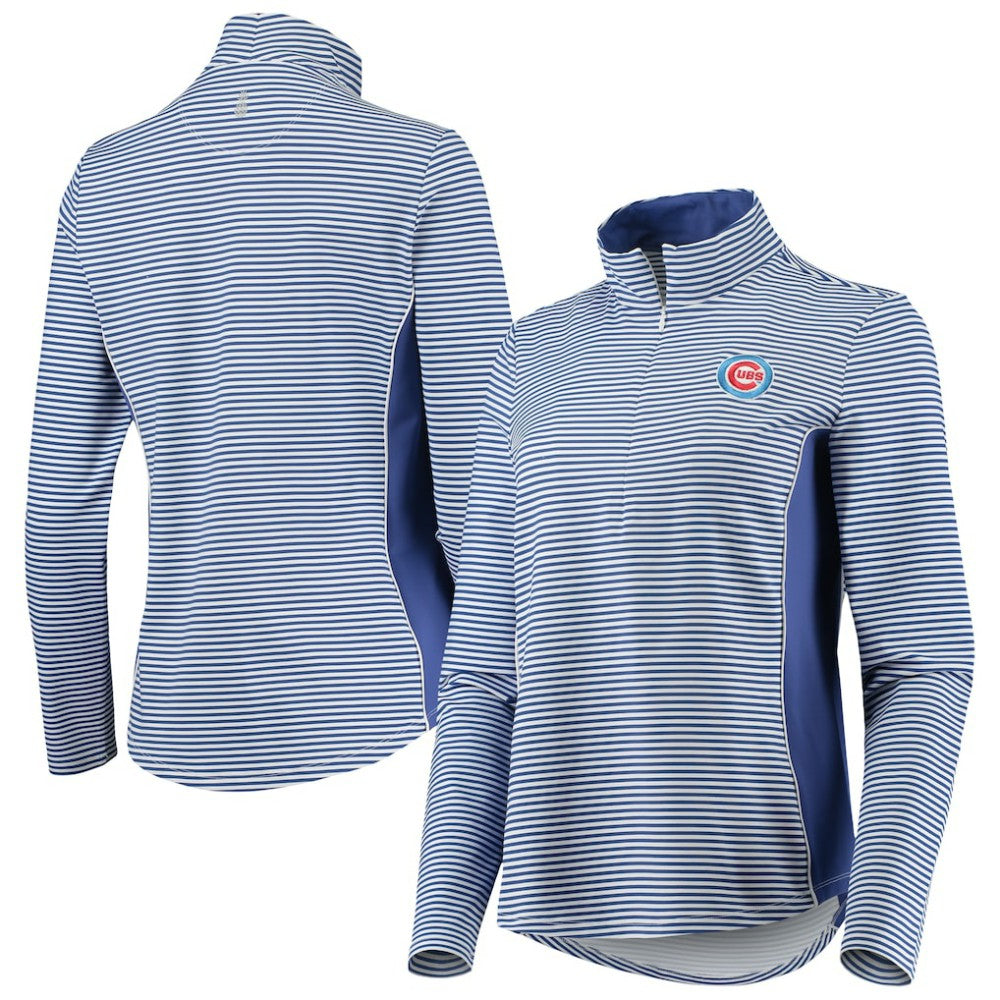 Chicago Cubs Tommy Bahama Women's Aubrey Stripe Block IslandZone Half-Zip Jacket discount