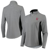 Cleveland Guardians Tommy Bahama Women's Aubrey Stripe Block IslandZone Half-Zip Jacket On Sale