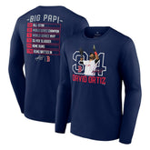 David Ortiz Boston Red Sox Fanatics Stats Resume Long Sleeve T-Shirt for sale