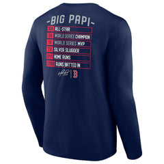 David Ortiz Boston Red Sox Fanatics Stats Resume Long Sleeve T-Shirt for sale