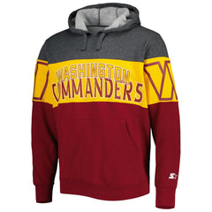 Washington Commanders Starter Extreme Pullover Hoodie Heather Charcoal/Burgundy - NFL