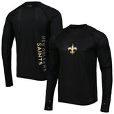 New Orleans Saints MSX by Michael Strahan Interval Long Sleeve Raglan T-Shirt Black - NFL