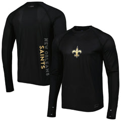 New Orleans Saints MSX by Michael Strahan Interval Long Sleeve Raglan T-Shirt Black - NFL