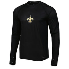 New Orleans Saints MSX by Michael Strahan Interval Long Sleeve Raglan T-Shirt Black - NFL