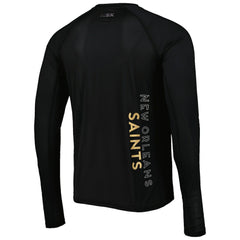 New Orleans Saints MSX by Michael Strahan Interval Long Sleeve Raglan T-Shirt Black - NFL