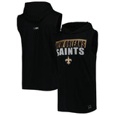 New Orleans Saints MSX by Michael Strahan Relay Sleeveless Pullover Hoodie Black - NFL