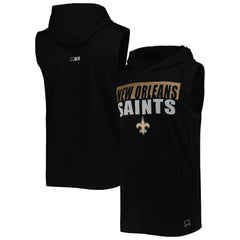 New Orleans Saints MSX by Michael Strahan Relay Sleeveless Pullover Hoodie Black - NFL